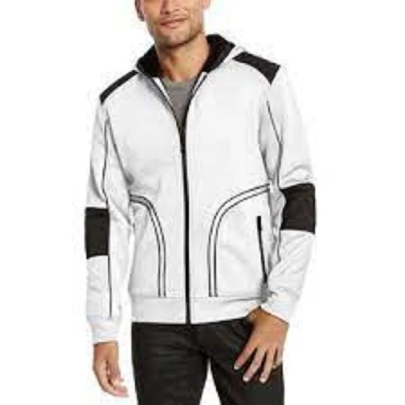 Inc International Concepts Men's Overbound Hooded Jacket White Size Large