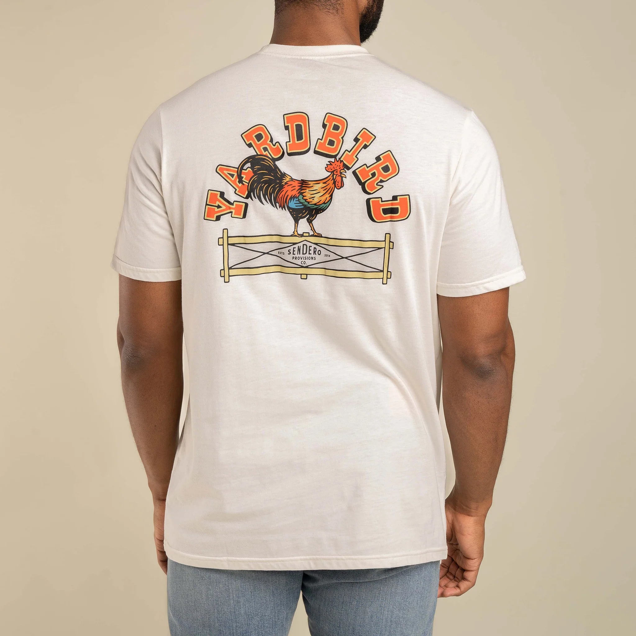 Sendero Provisions Co. Men's "Yardbird" Graphic T-Shirt in Vintage White