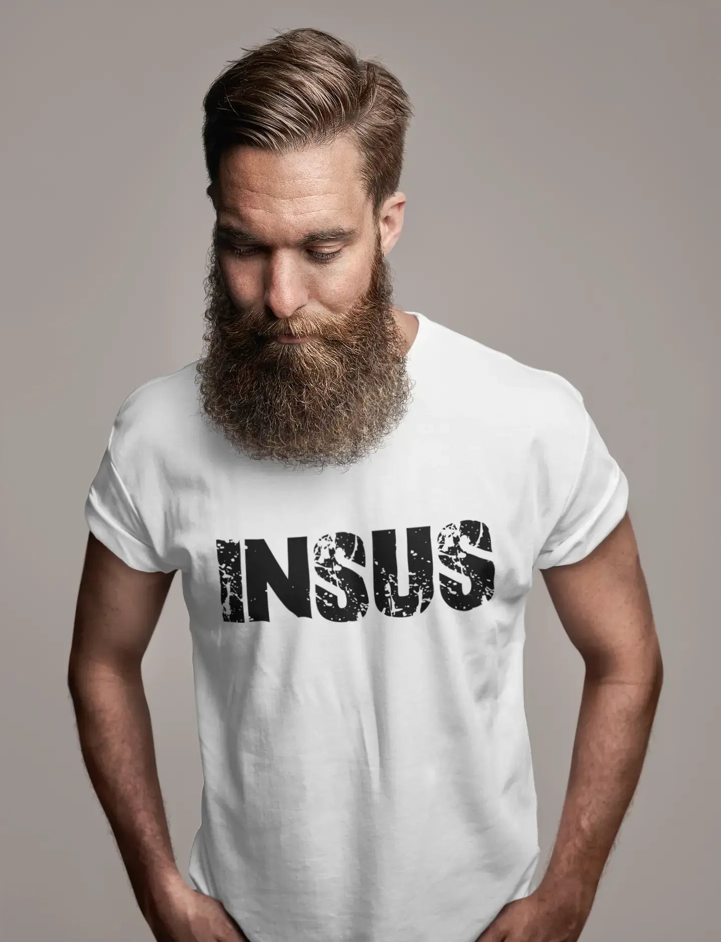 Men's Tee Shirt Vintage T shirt Insus X-Small White 00561