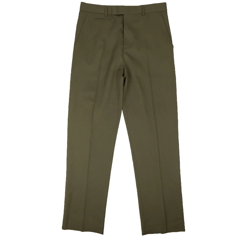 Olive Green Wool Twill Pants