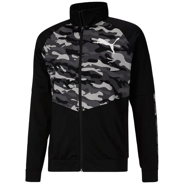 Puma Men's Contrast Camo Full Zip Track Jacket Black Size Large