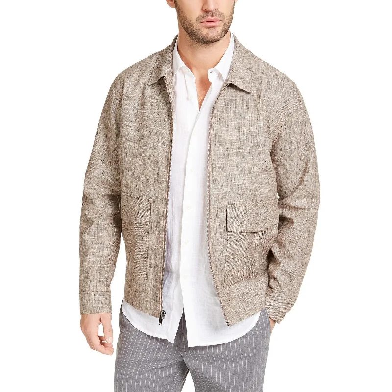 Tasso Elba Men's Vieste Bomber Jacket Beige Size Extra Large - X-Large