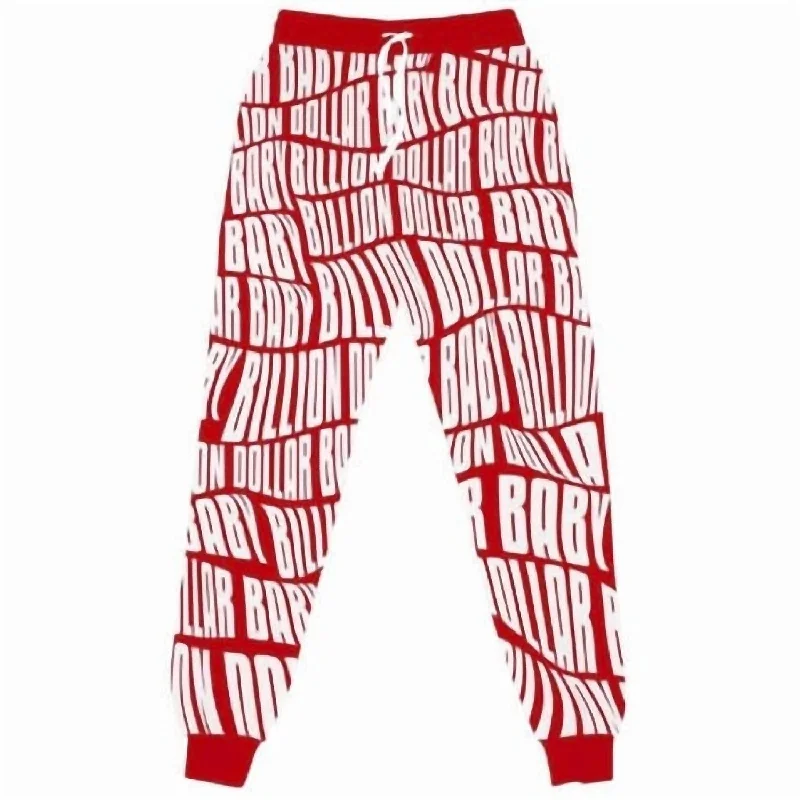 Men's Baby All Over Print Joggers In Red