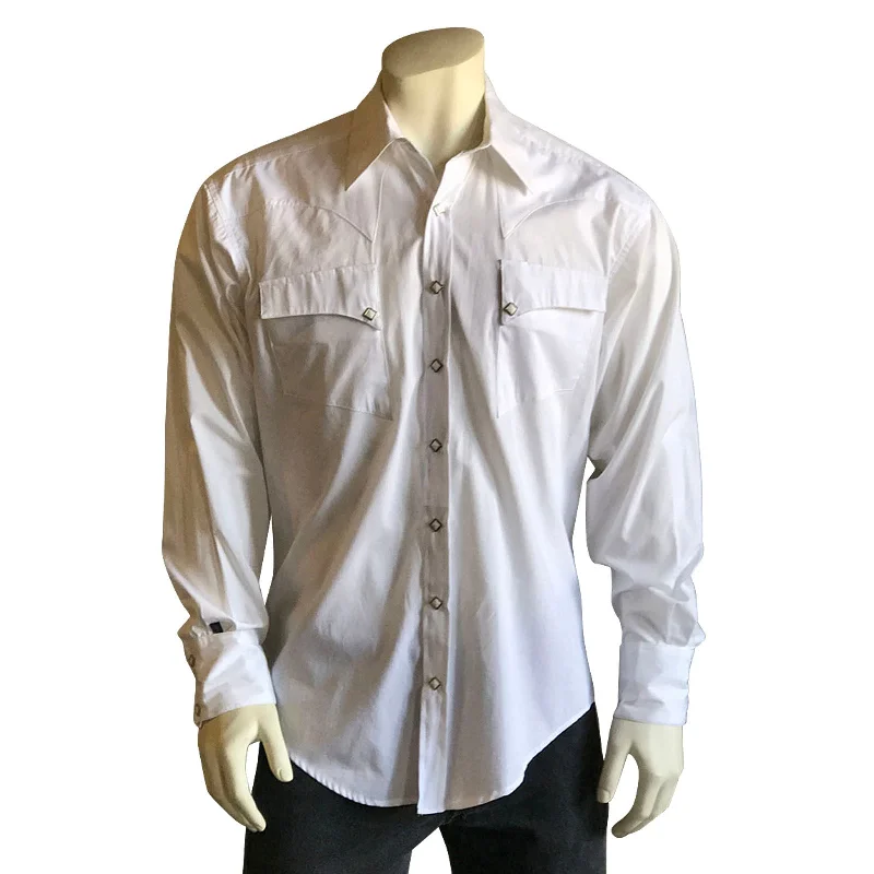 Men's White Quarter Horse Pima Cotton Western Shirt