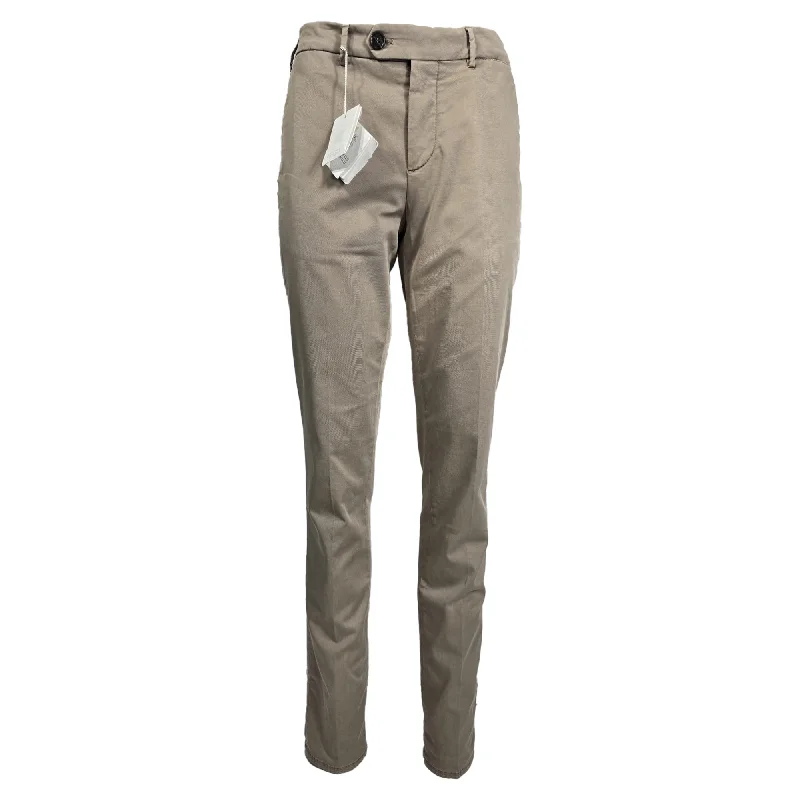 Brunello Cucinelli Slim-Fit Trousers in Beige Cotton