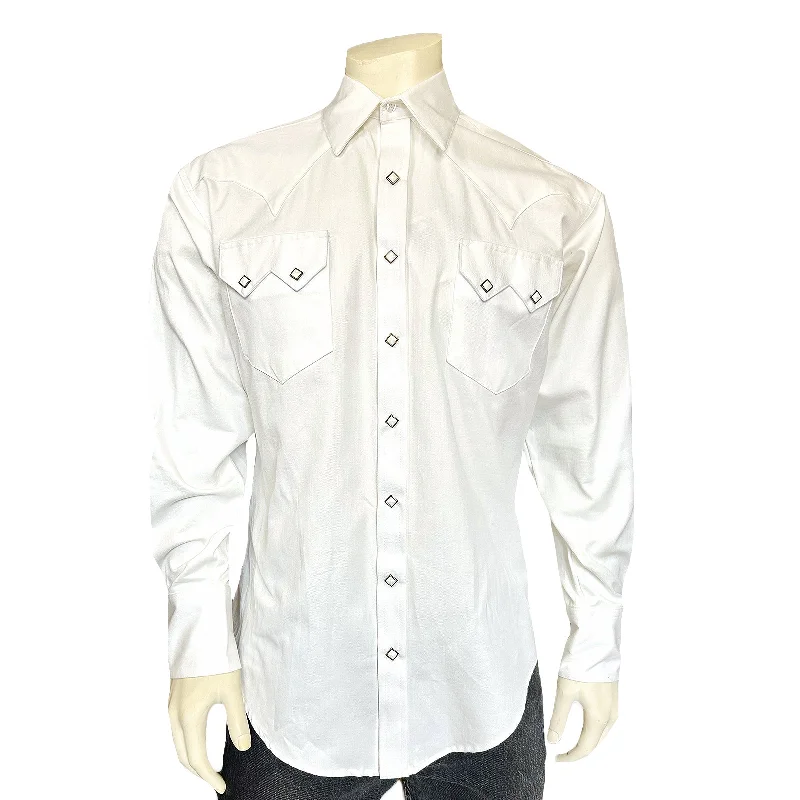 Men’s Extra-Fine Cotton White Oxford Western Shirt