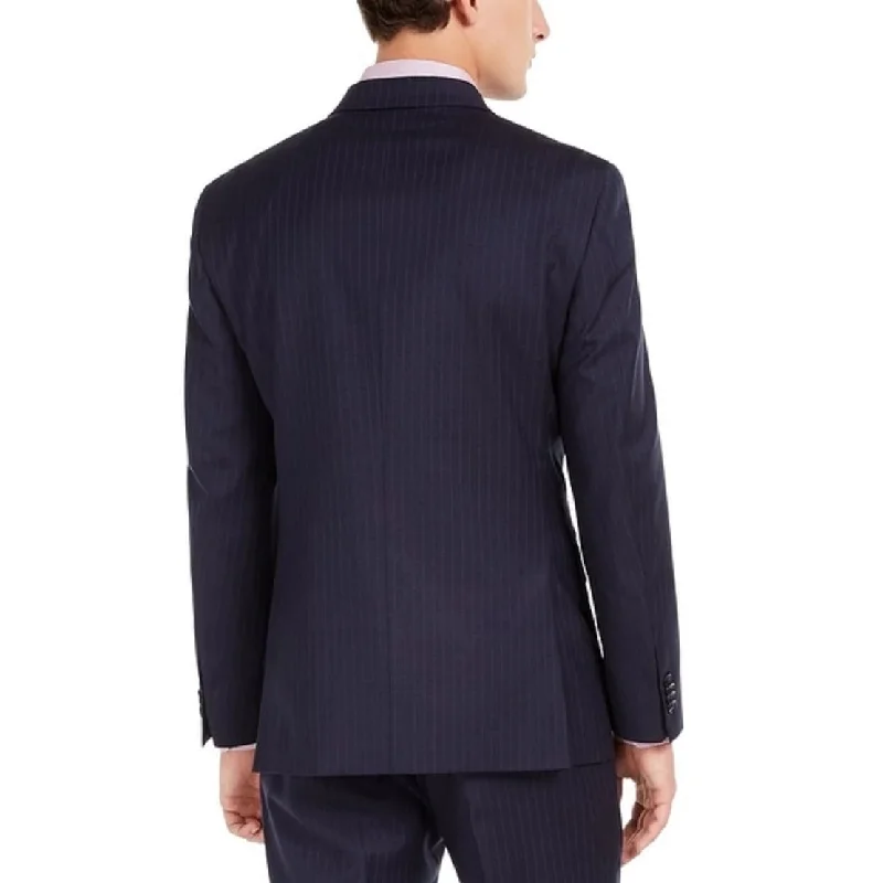 Tommy Hilfiger Men's Modern Fit Thflex Stretch Pinstripe Suit Jacket Blue Size 44