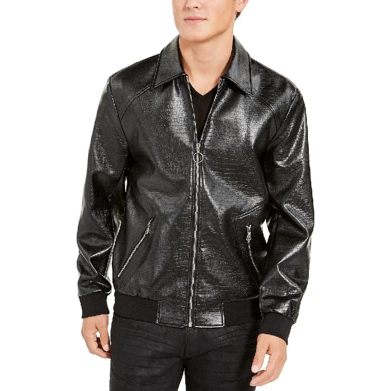 INC International Concepts Men's Faux Leather Jacket Black Size M - Medium