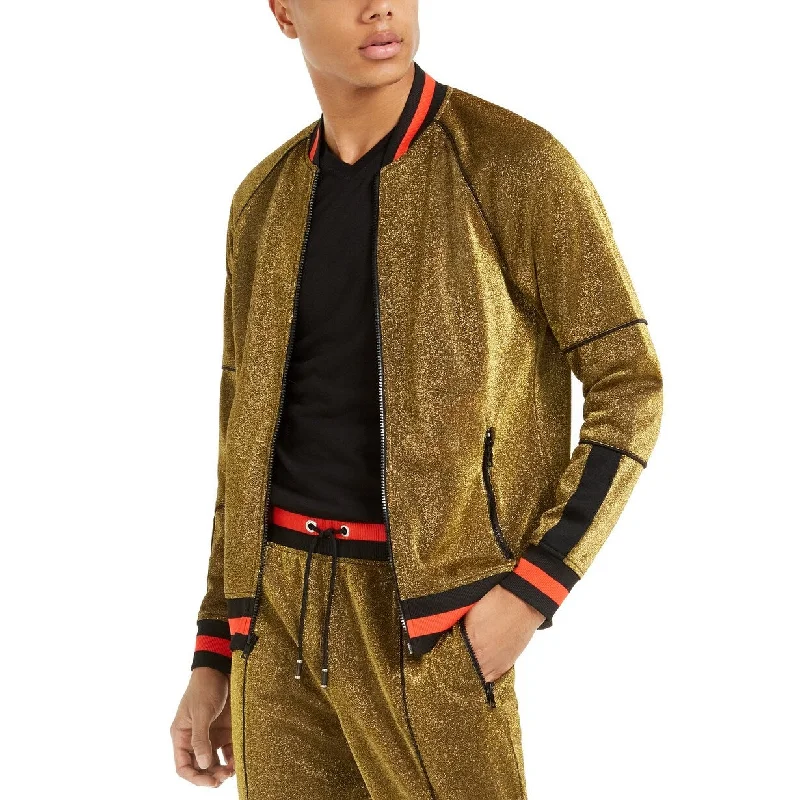 INC International Concepts Men's Disco Track Jacket Gold Size Extra Large