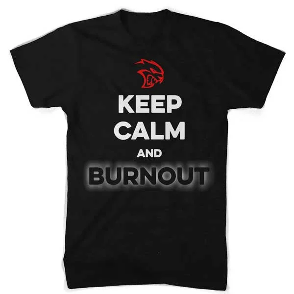 Mens Dodge SRT Hellcat “Keep Calm and Burnout” T-shirt (Black)