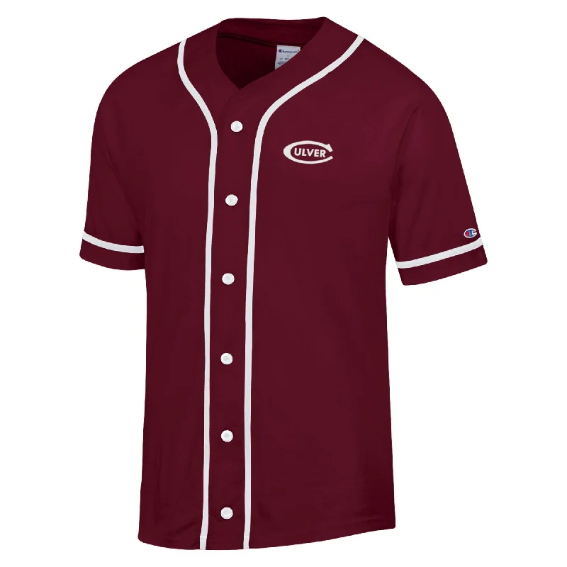 Champion Superfan Baseball Jersey Tee - Maroon / White