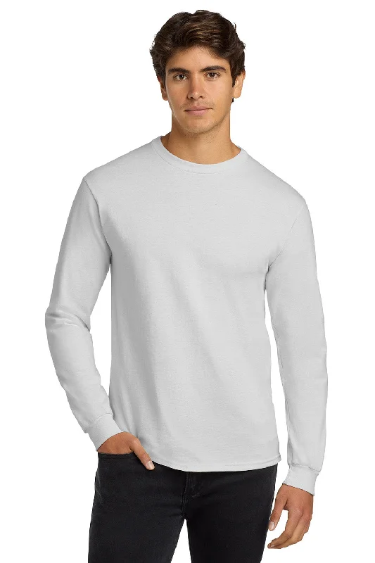 Gildan Mens Ultra Long Sleeve Crewneck T-Shirt - White