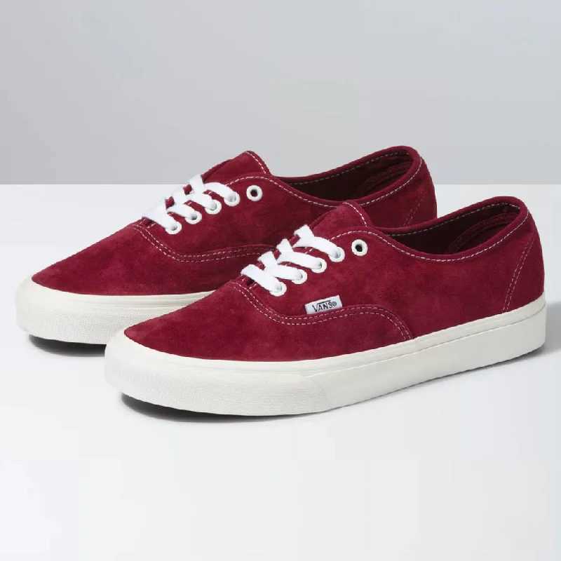 Durable men casual shoes-Authentic Pig Suede Pomegranate