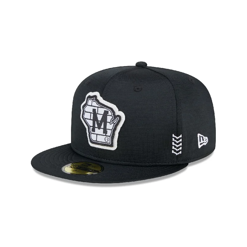 Milwaukee Brewers 2024 Clubhouse Black 59FIFTY Fitted Hat