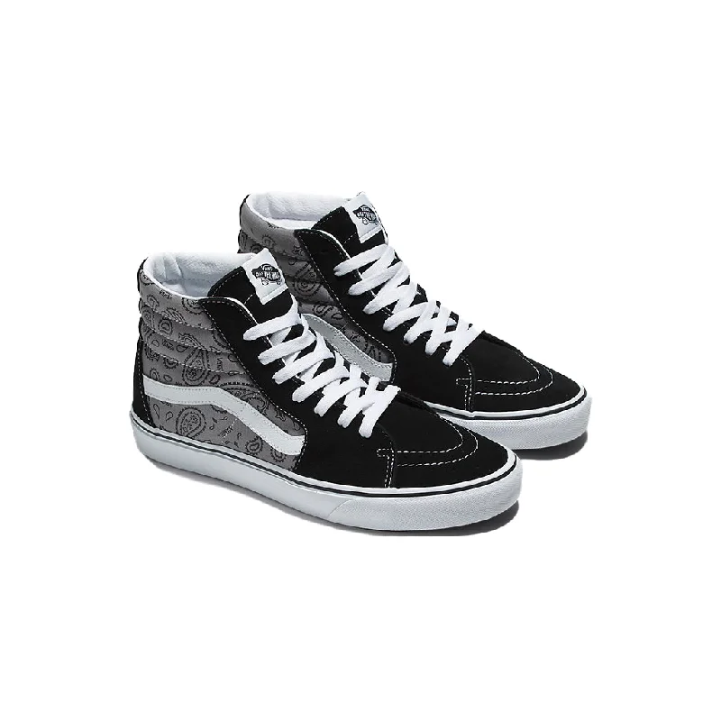 Comfortable sneakers for men with soft soles-Sk8 Hi Paisley Grey/True White