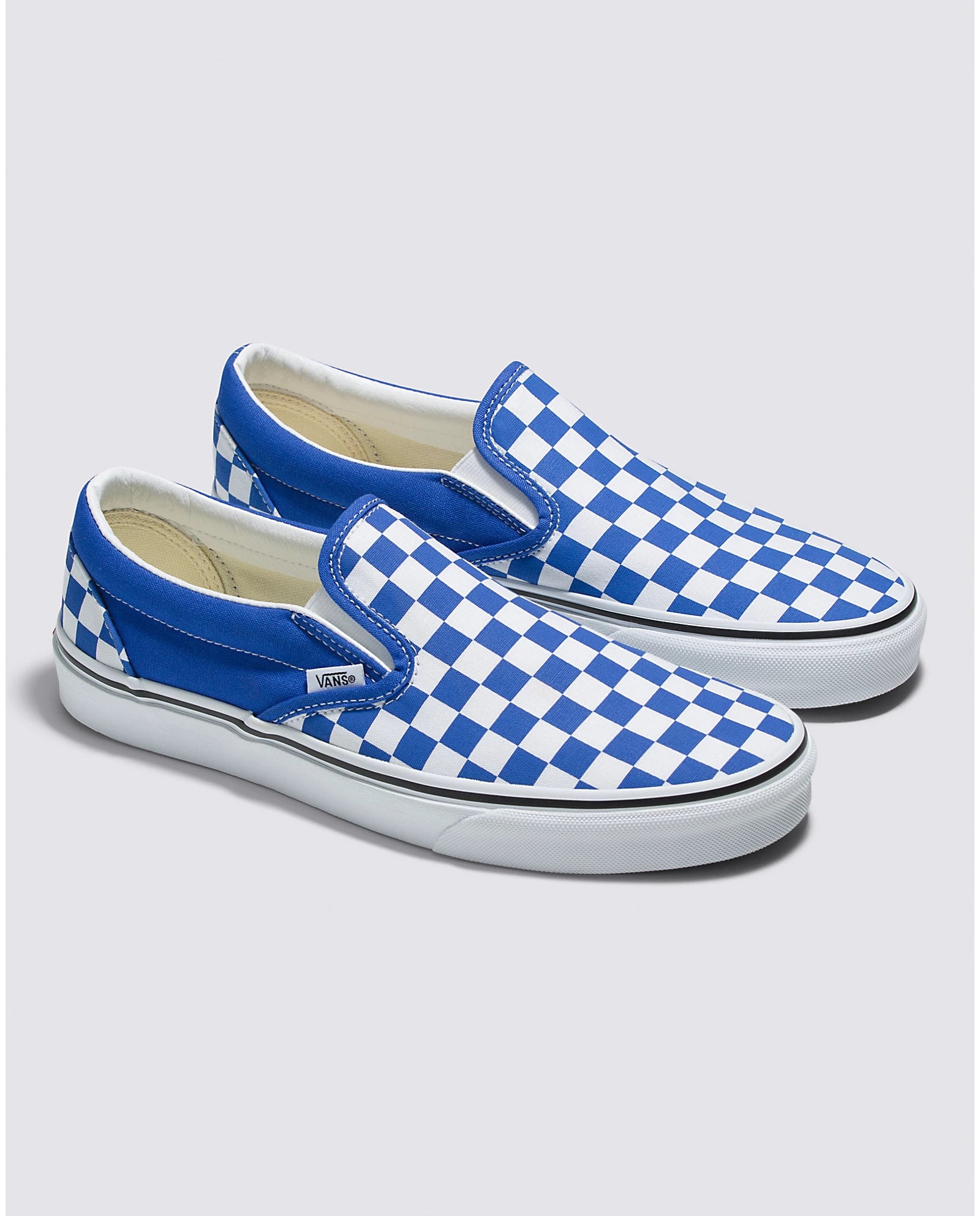 Fashionable casual shoes for men-Slip On Checkerboard Dazzling Blue