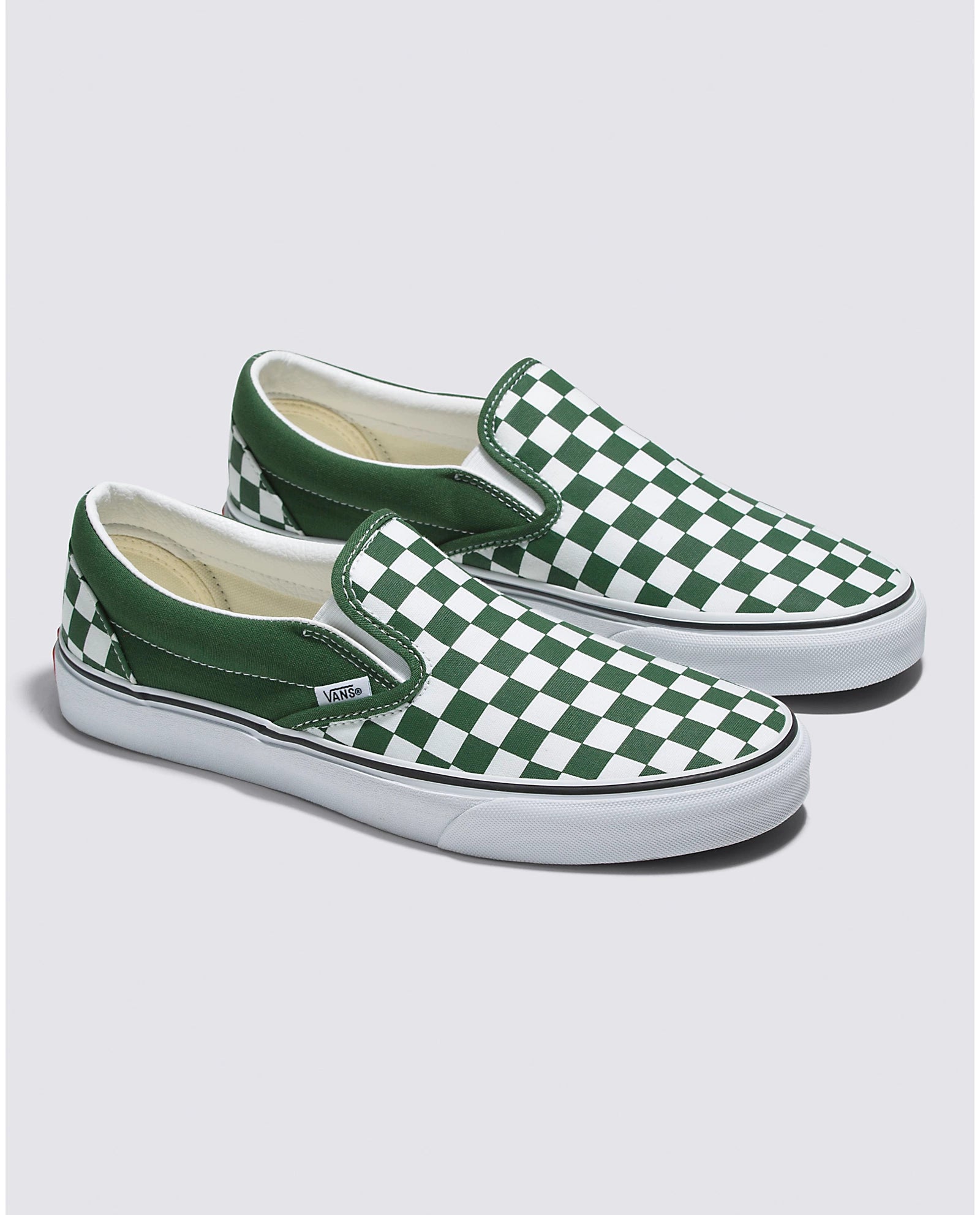 Men performance casual shoes-Slip On Checkerboard Greener Pastures