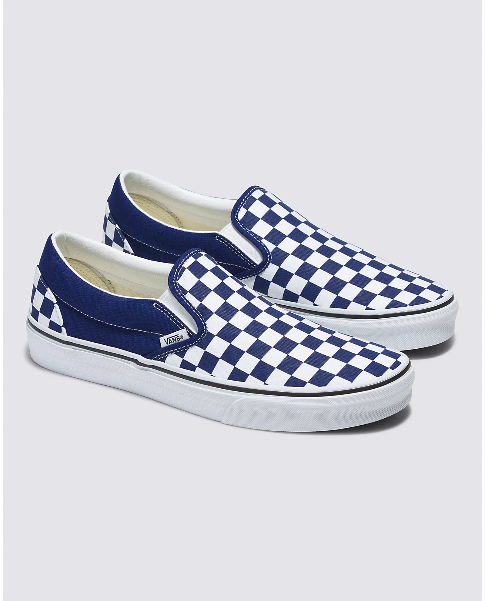 Premium men casual shoes-Slip On Color Theory Beacon Blue Checkerboard