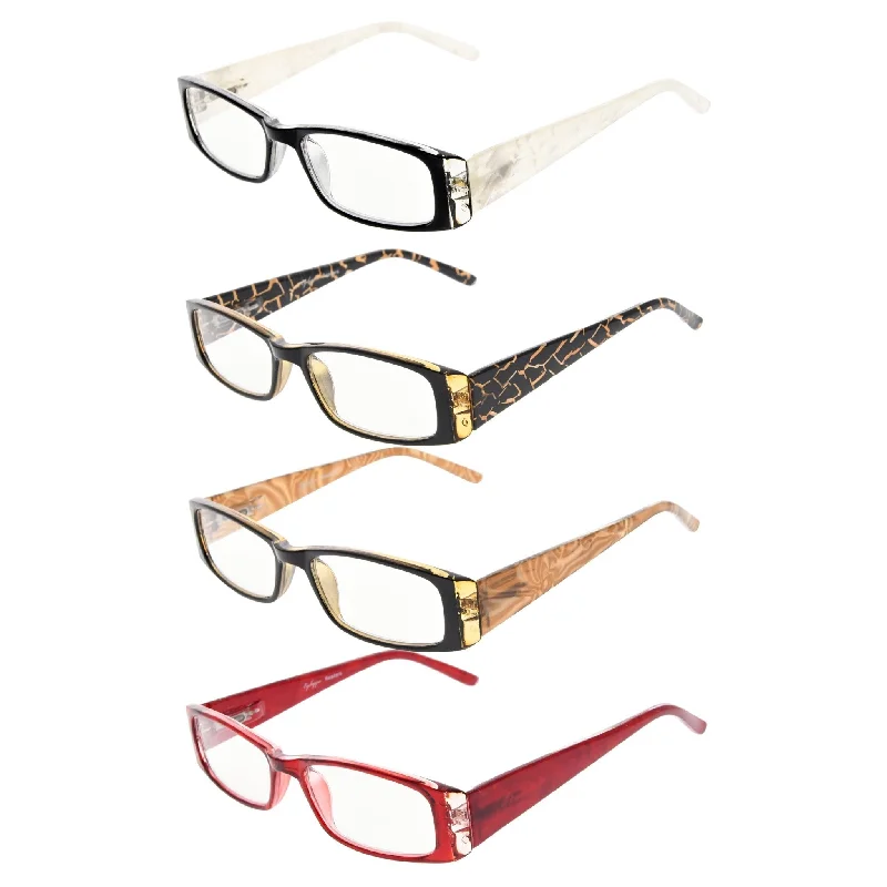 4 Pack Marble Pattern Arms Reading Glasses R006-C6-C9