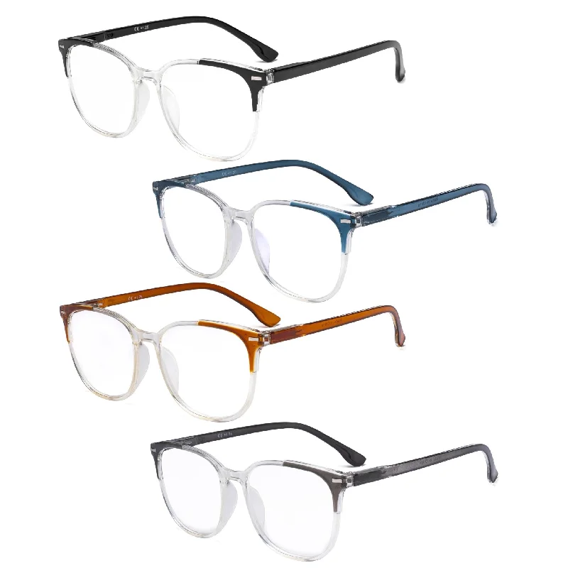 4 Pack Modern Reading Glasses Oval Readers R9001C