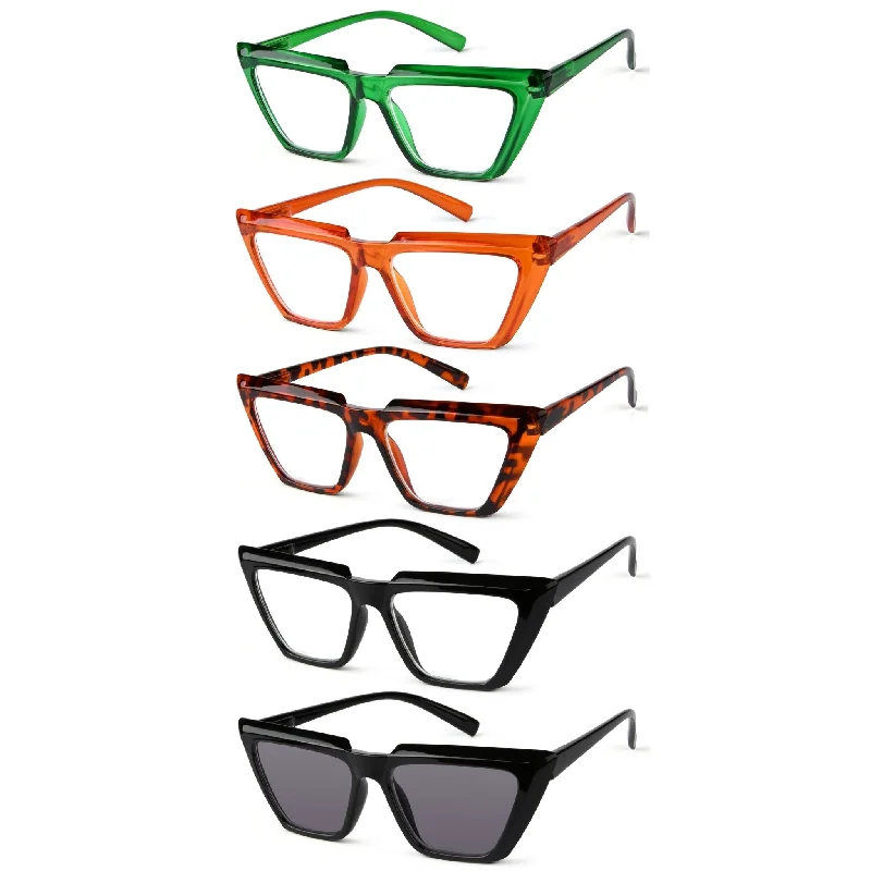 5 Pack Funky Cat-eye Design Reading Glasses R2138