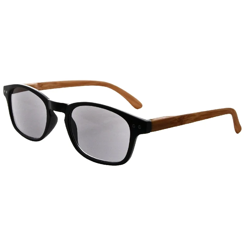 Oval Stylish Wood-Grain Printed Arms Reading Glasses R034