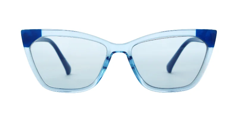 Two Tone Blue Clear Sunglasses 7707