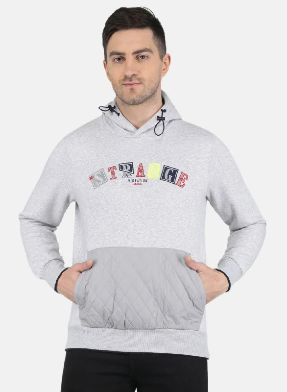 Men Grey Solid Sweatshirt