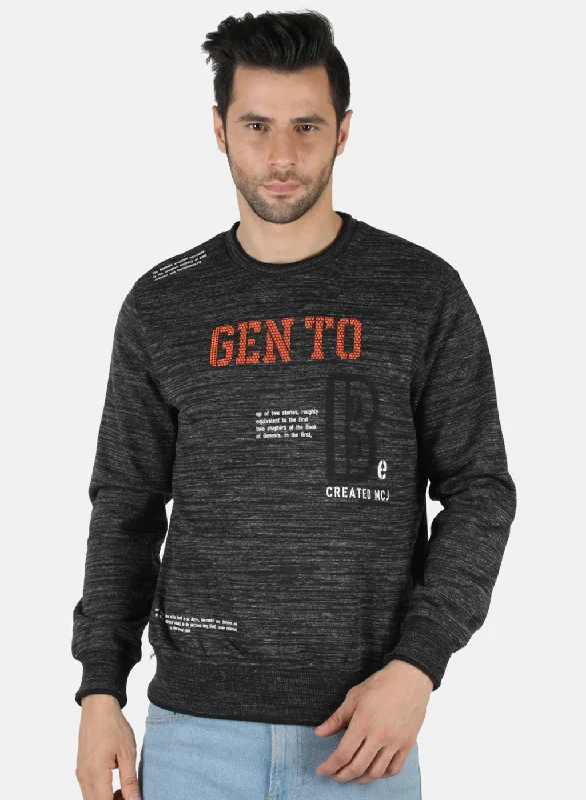 Men Black Printed Sweatshirt