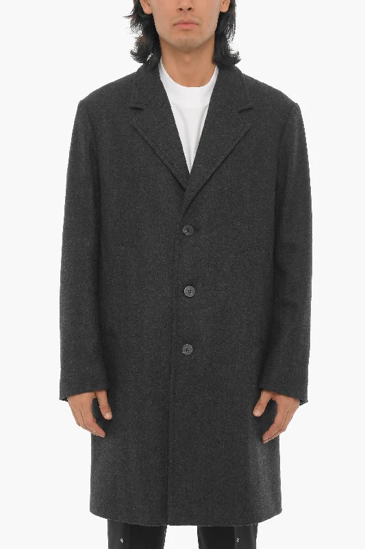 Neil Barrett Wool Blend Slim Fit Single Breasted Coat