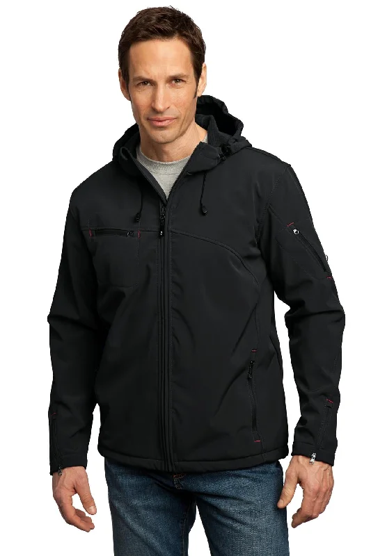 Port Authority Men's Textured Hooded Soft Shell Jacket. J706