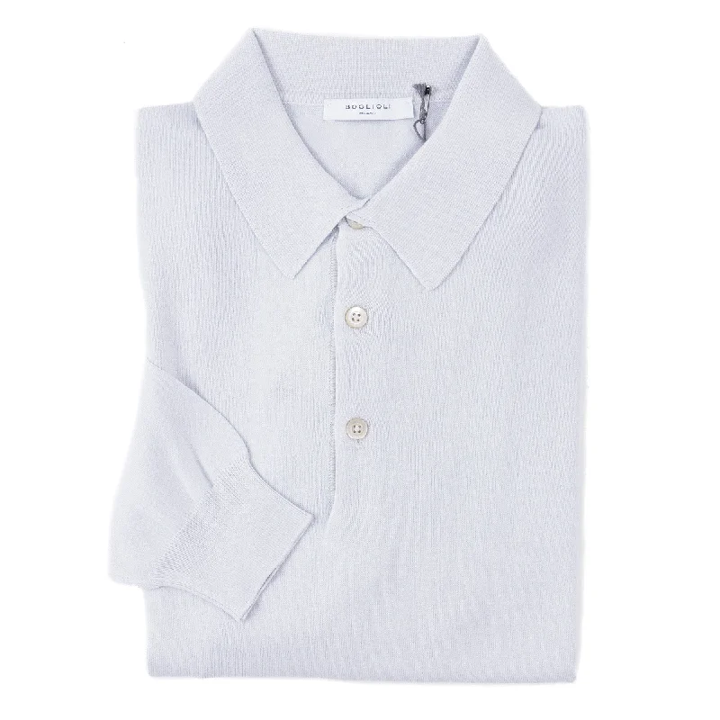 Boglioli Soft-Knit Cotton Polo Sweater