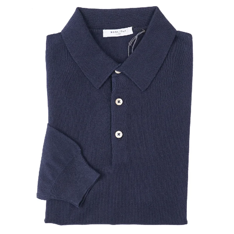 Boglioli Soft-Knit Cotton Polo Sweater