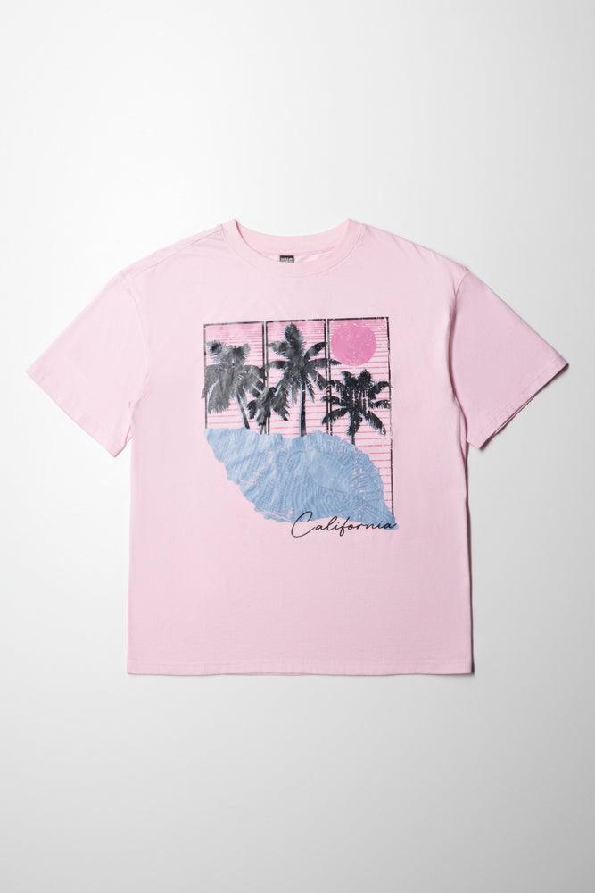 California Shell Oversized T-Shirt Light Pink