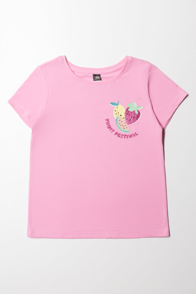 Fruit Placement Basic T-Shirt Mid Pink