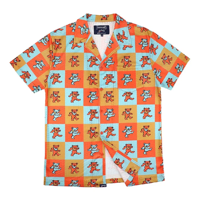 Grateful Dead | Mesh Button Down | Orange Bear