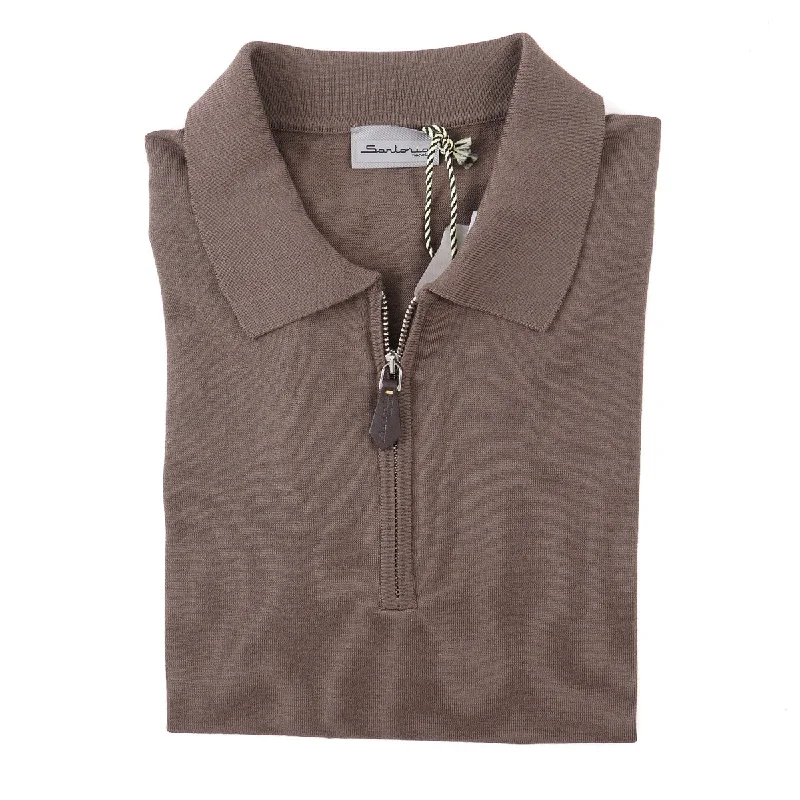 Sartorio Short-Sleeve Zipped Polo Sweater