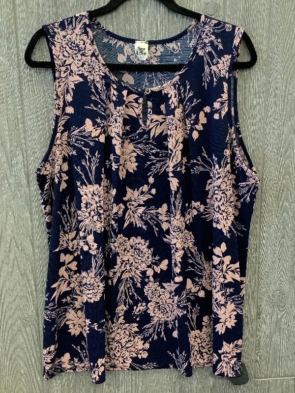 Top Sleeveless By Sew In Love In Navy, Size: Xl