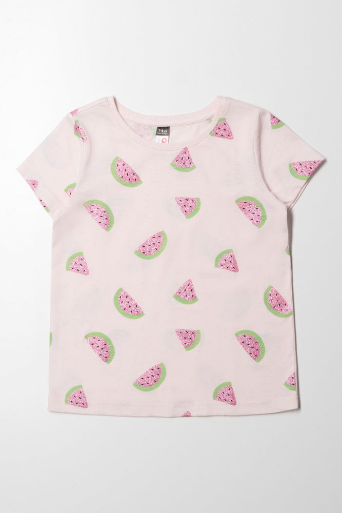 Watermelon Printed T-Shirt Light Pink