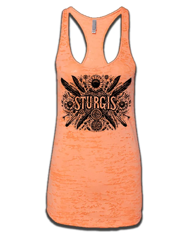 84th Ladies Orange Burnout Tank