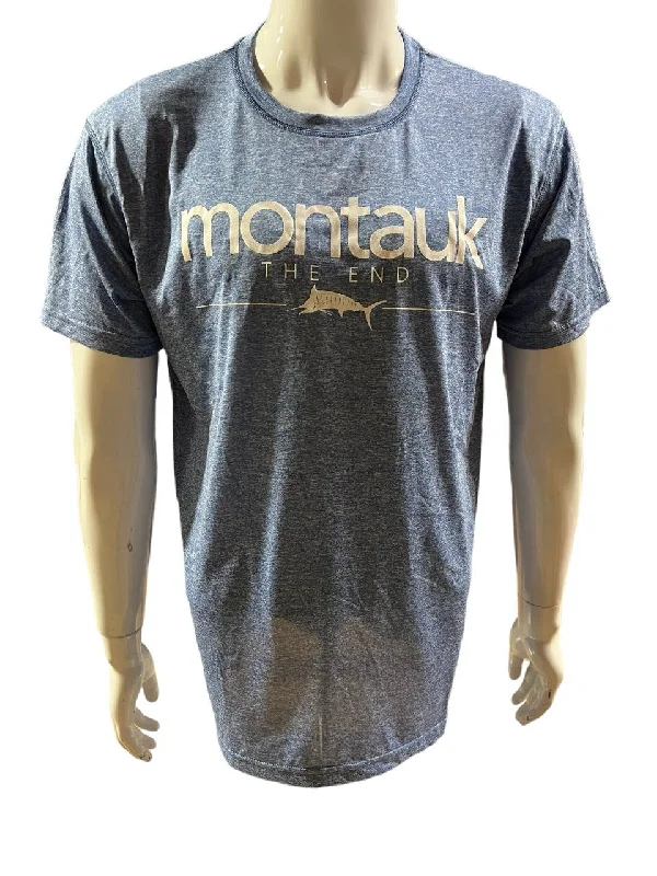 Adult Montauk The End Fish DriFit UBF 50 UV Plus Protection Short Sleeve Tee