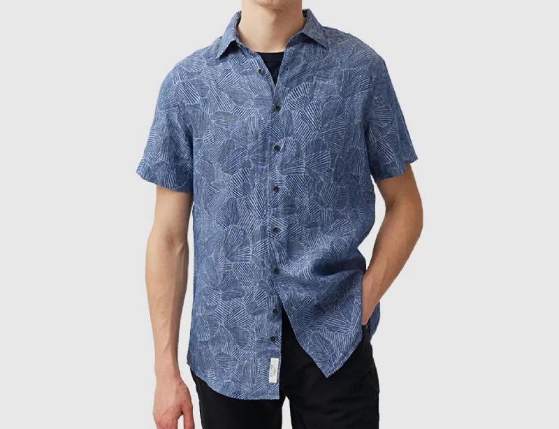 Ellerby Short Sleeve Button Down Shirt In Denim