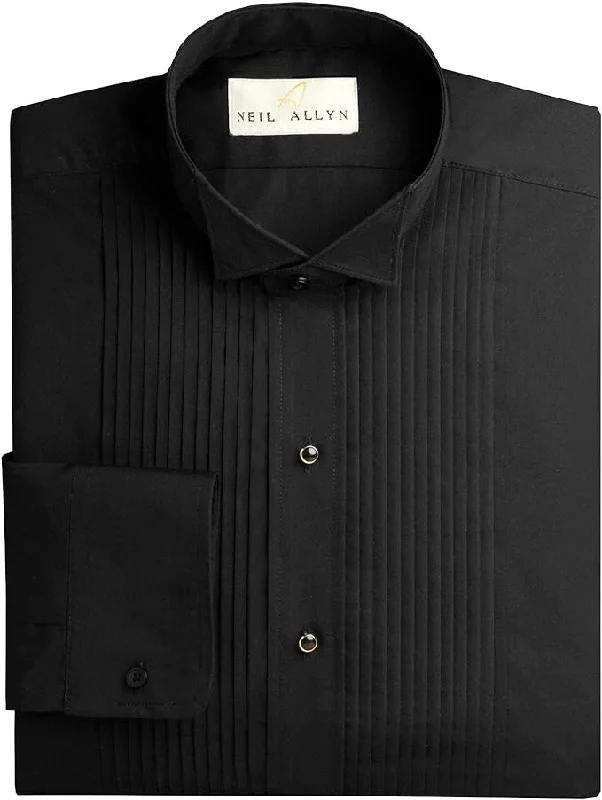 Neil Allyn 100% Cotton | Slim Fit Tuxedo Shirt - Black