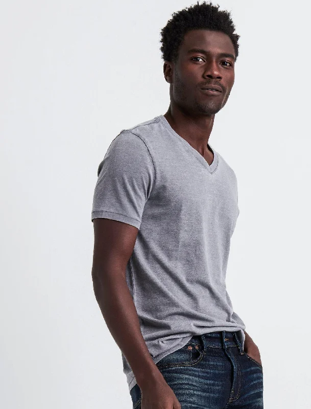 Lucky Brand Mens Venice Burnout V-Neck Tee.