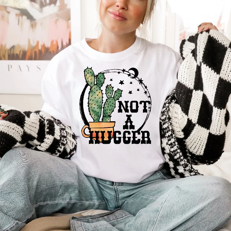 Not A Hugger Funny Cactus Graphic Tee  *UNISEX FIT*