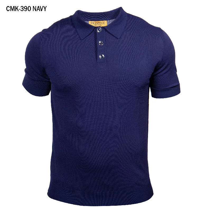 Prestige CMK-390 Solid Luxury Knit Cool Dry Technology Shirt - Navy