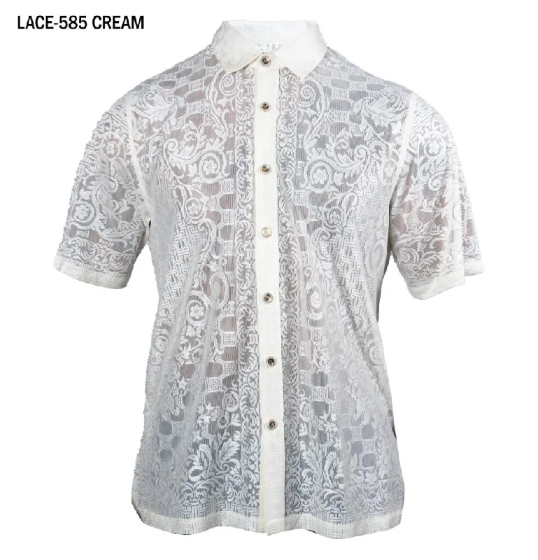 Prestige LACE-585 Short Sleeve Polo Shirt - Cream