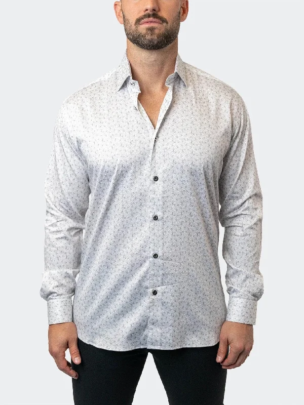 Prism Print Performance Stretch Long Sleeve Shirt - White