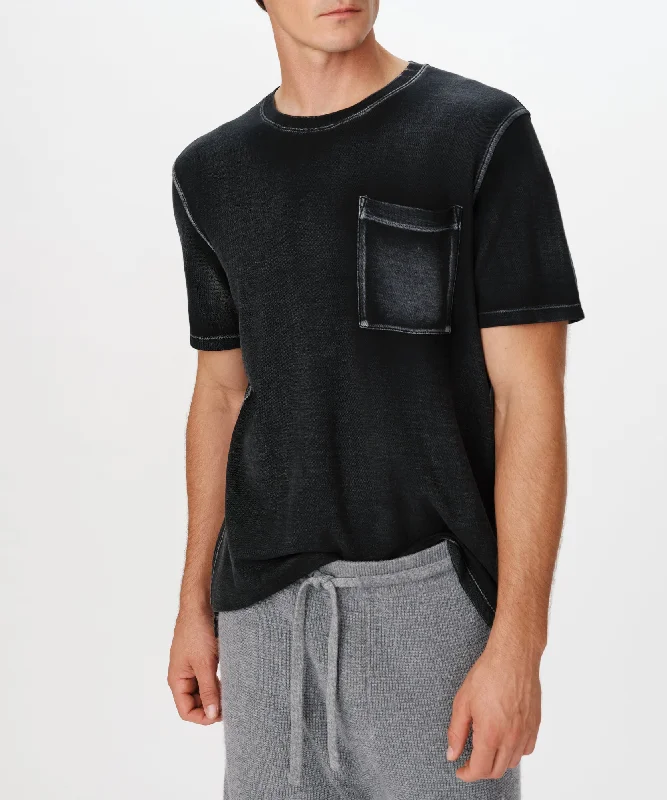 Pique with Wash Short Sleeve Tee - Black