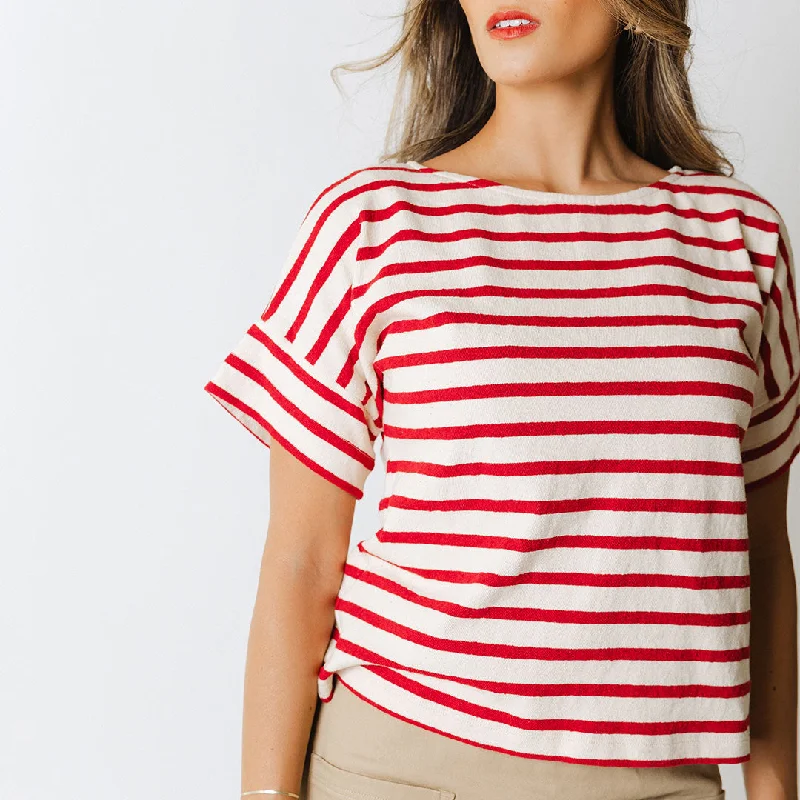 Boss Tee, Crimson Stripe